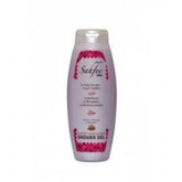 Witte Sukfree Douchegel Amandel met roze details, een luxe sahfee halal product